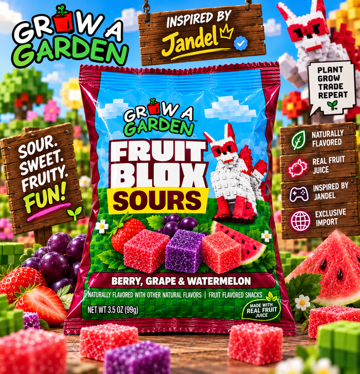 Grow A Garden Fruit Blox Sours – Berry, Grape & Watermelon – Jandel Edition 99g
