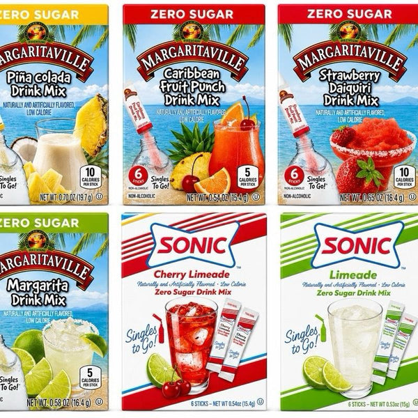American Drink Beverage Mix Range Zero Sugar Margaritaville & Sonic Flavours Amazing Mixed Taste From Brands You Love Non-Alcoholic Beverages
