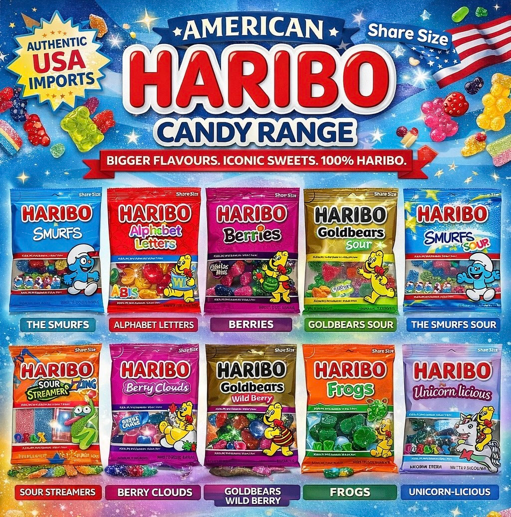 USA Haribo imported gummy sweets - rare American candy available in the UK