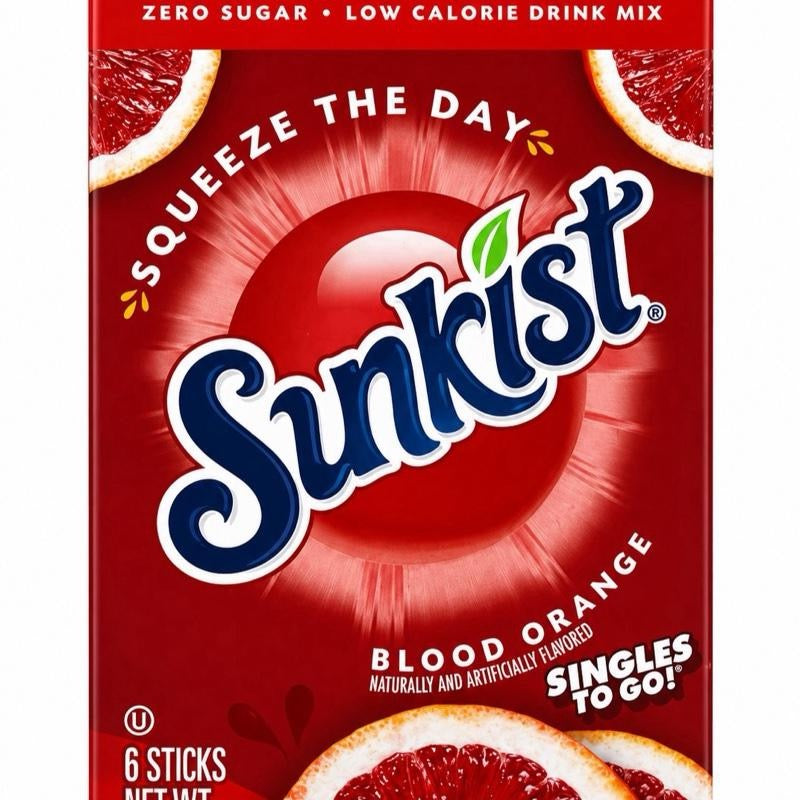 Sunkist zero sugar singles to go drink mixes – imported & delivered in the UK by SugarPlug
