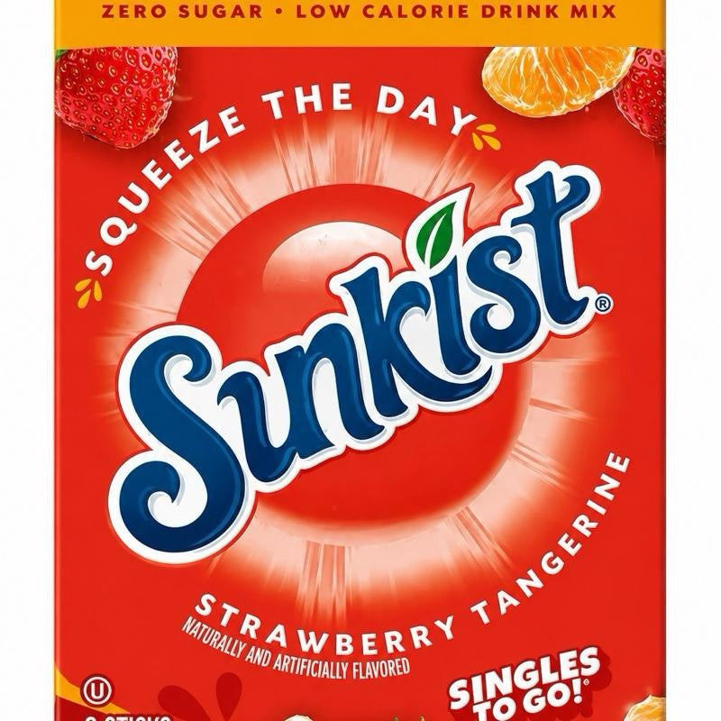 Sunkist zero sugar singles to go drink mixes – imported & delivered in the UK by SugarPlug