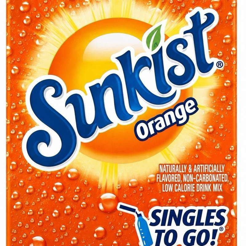 Sunkist zero sugar singles to go drink mixes – imported & delivered in the UK by SugarPlug