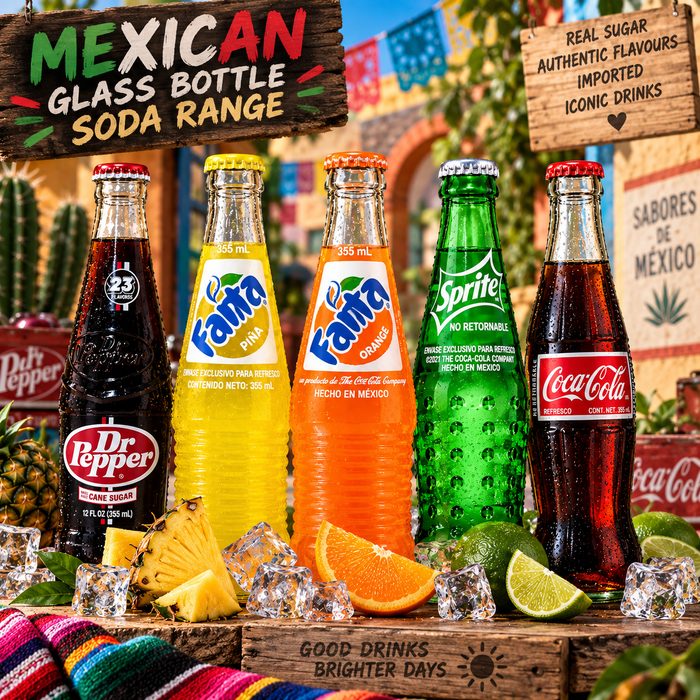 Mexican & Imported Glass Bottle Soda Range – Coca-Cola, Fanta, Sprite & Dr Pepper