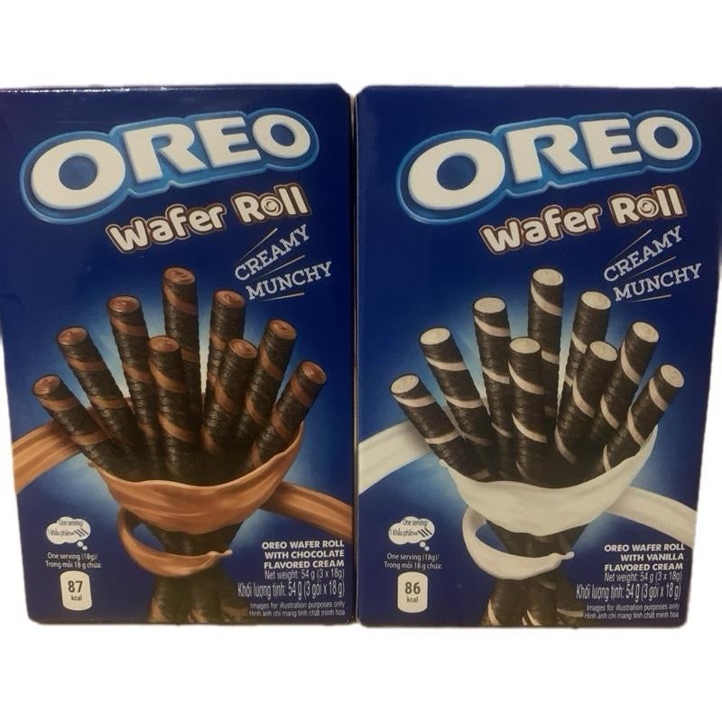 Oreo wafer roll chocolate biscuit snack UK - SugarPlug