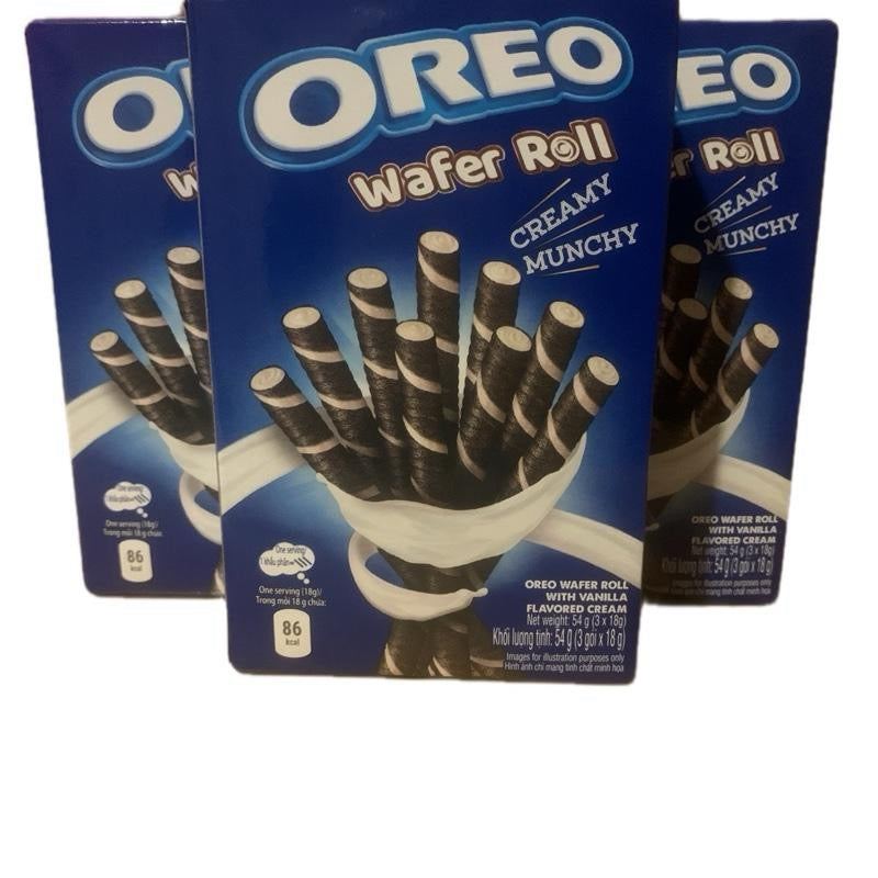 Oreo wafer roll chocolate biscuit snack UK - SugarPlug