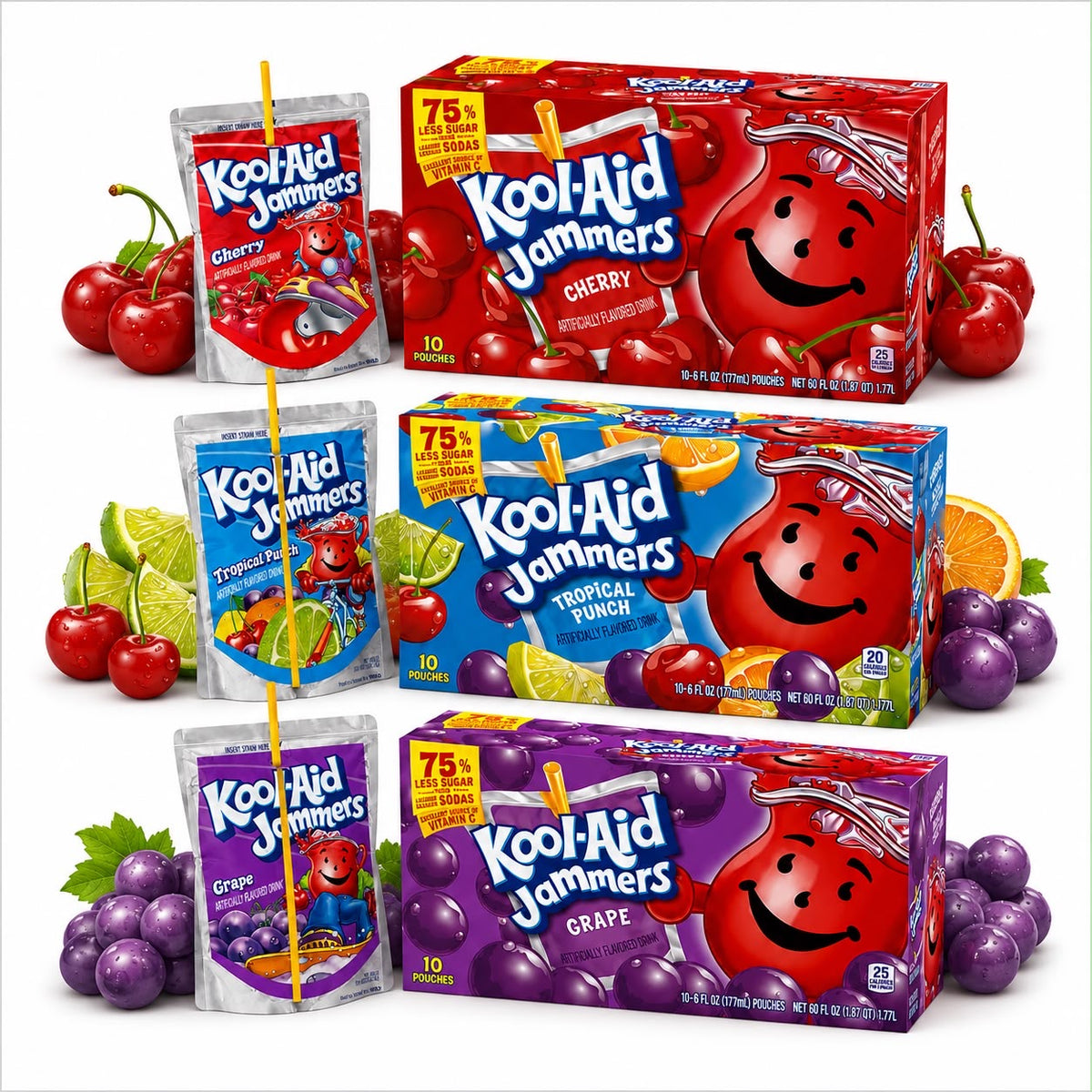 Kool-Aid Jammers low sugar American drink pouches – imported & delivered in the UK by SugarPlug