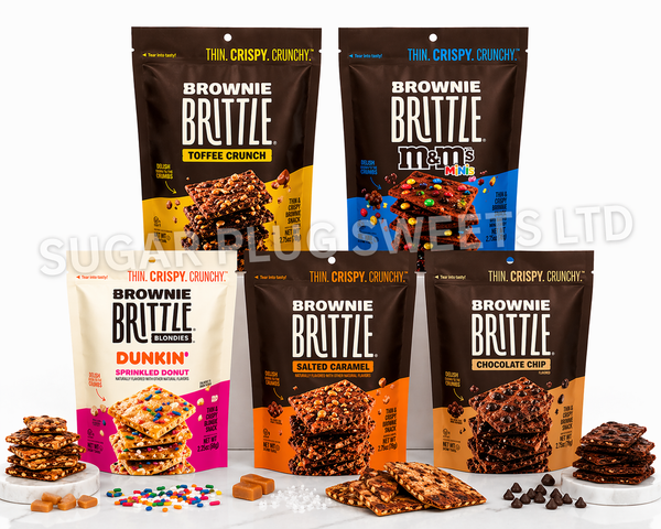 Brownie Brittle thin crispy snack American candy UK - toffee crunch salted caramel chocolate chip - SugarPlug