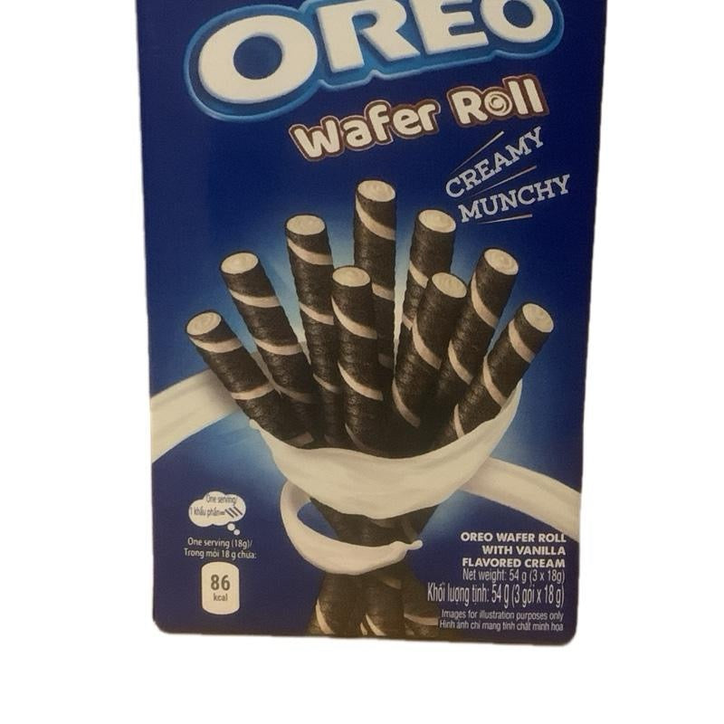 Oreo wafer roll chocolate biscuit snack UK - SugarPlug