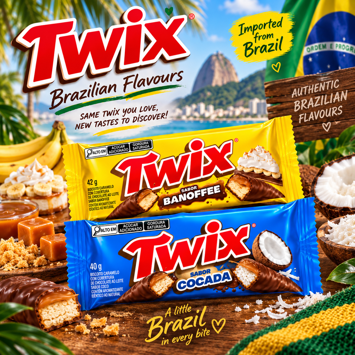 Twix Brazilian Chocolate Bar Range – Banoffee & Coconut Flavours 🇧🇷🍫