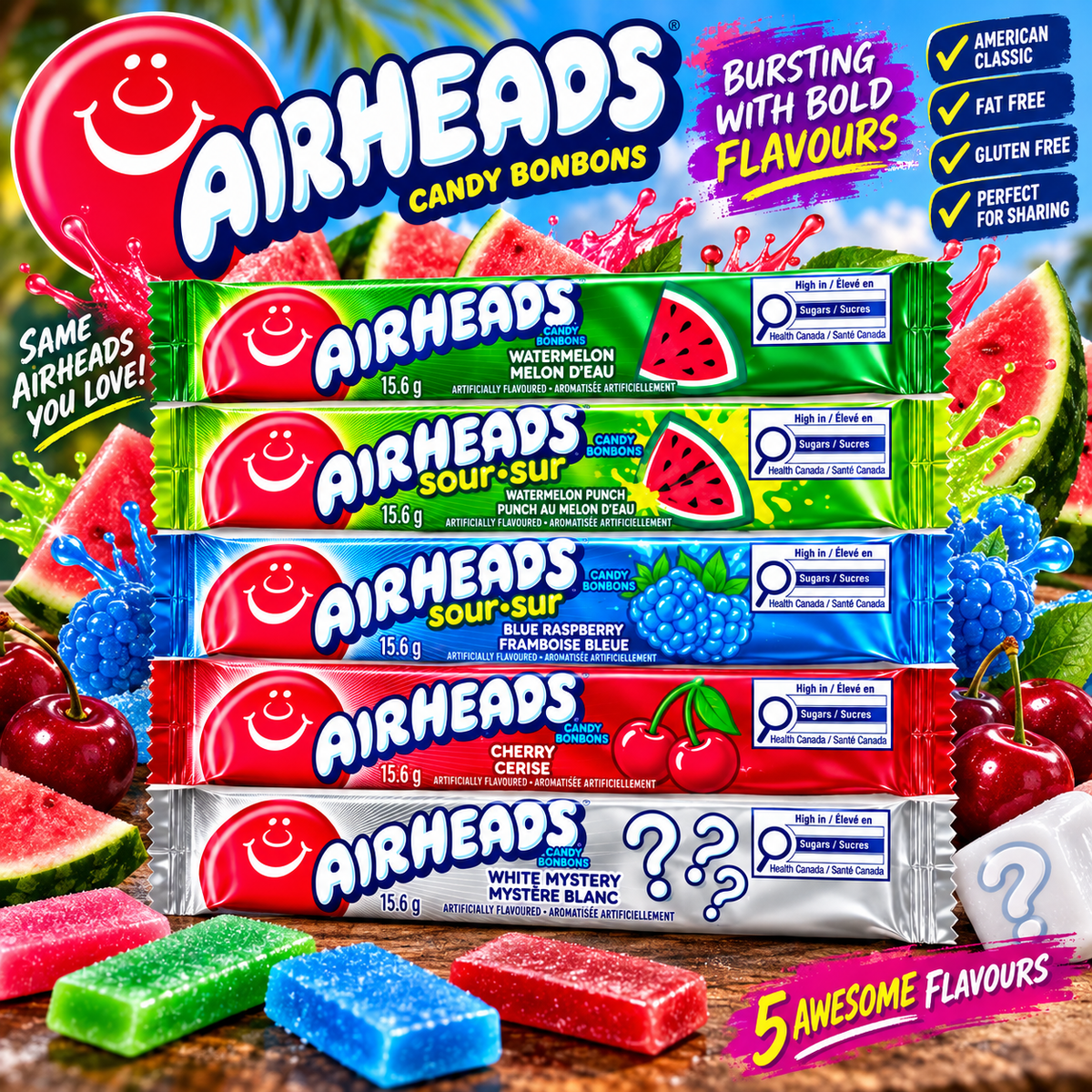 Airheads Candy Bars – Canadian Imported Range 15.6g