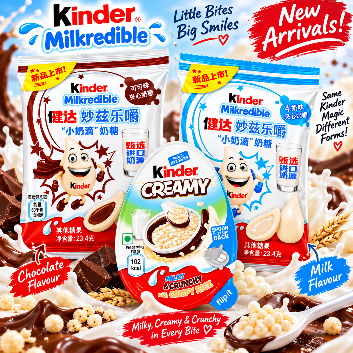 Kinder Creamy & Milkredible Imported Treats Range