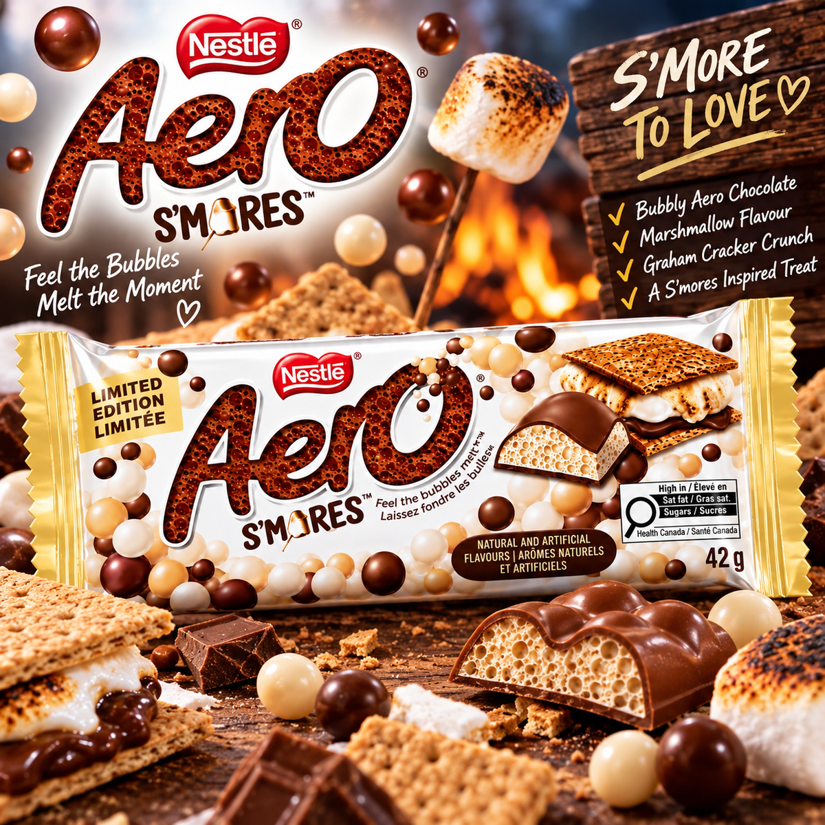 Aero Smores Chocolate Limited Edition - Canadian Import