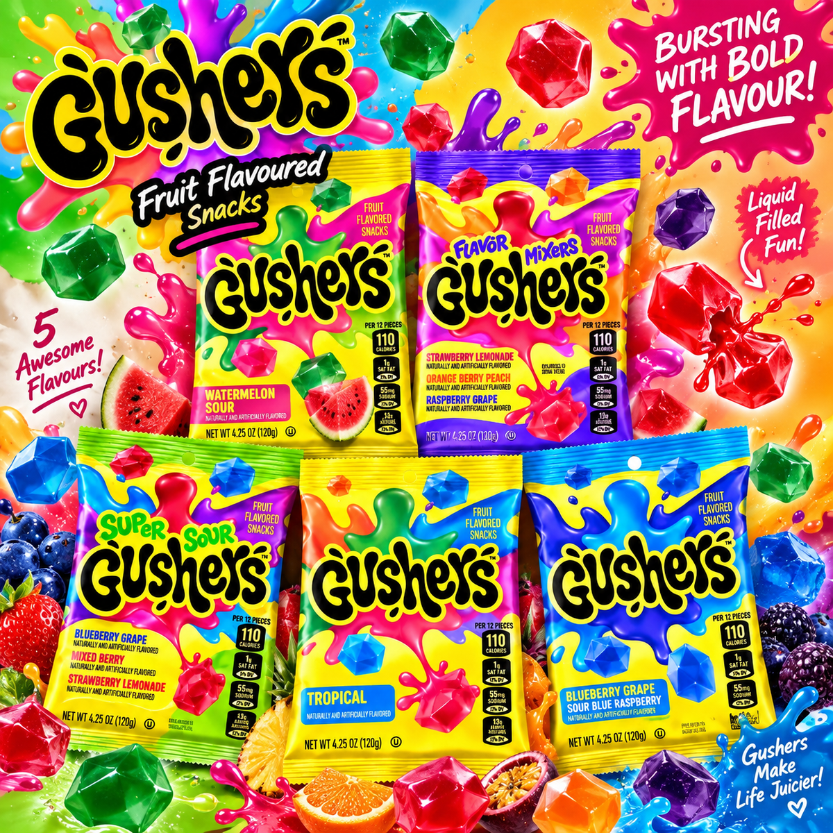 Gushers American Fruit Flavoured Snack!!