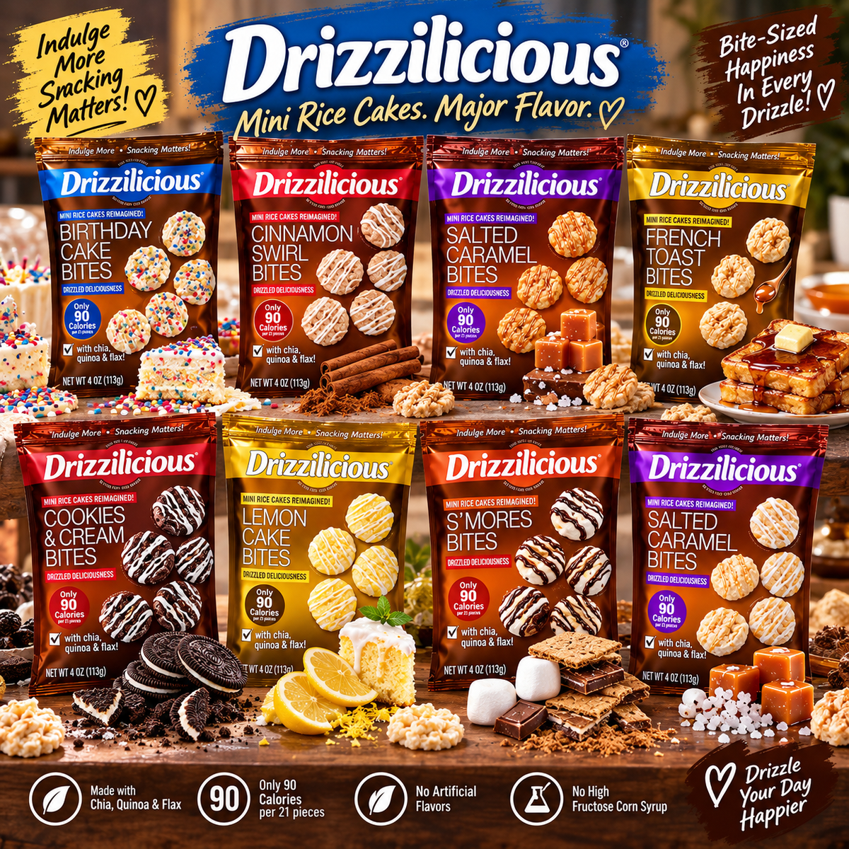 Drizzilicious Mini Rice Cakes Range - Limited Edition Classics & New Flavors