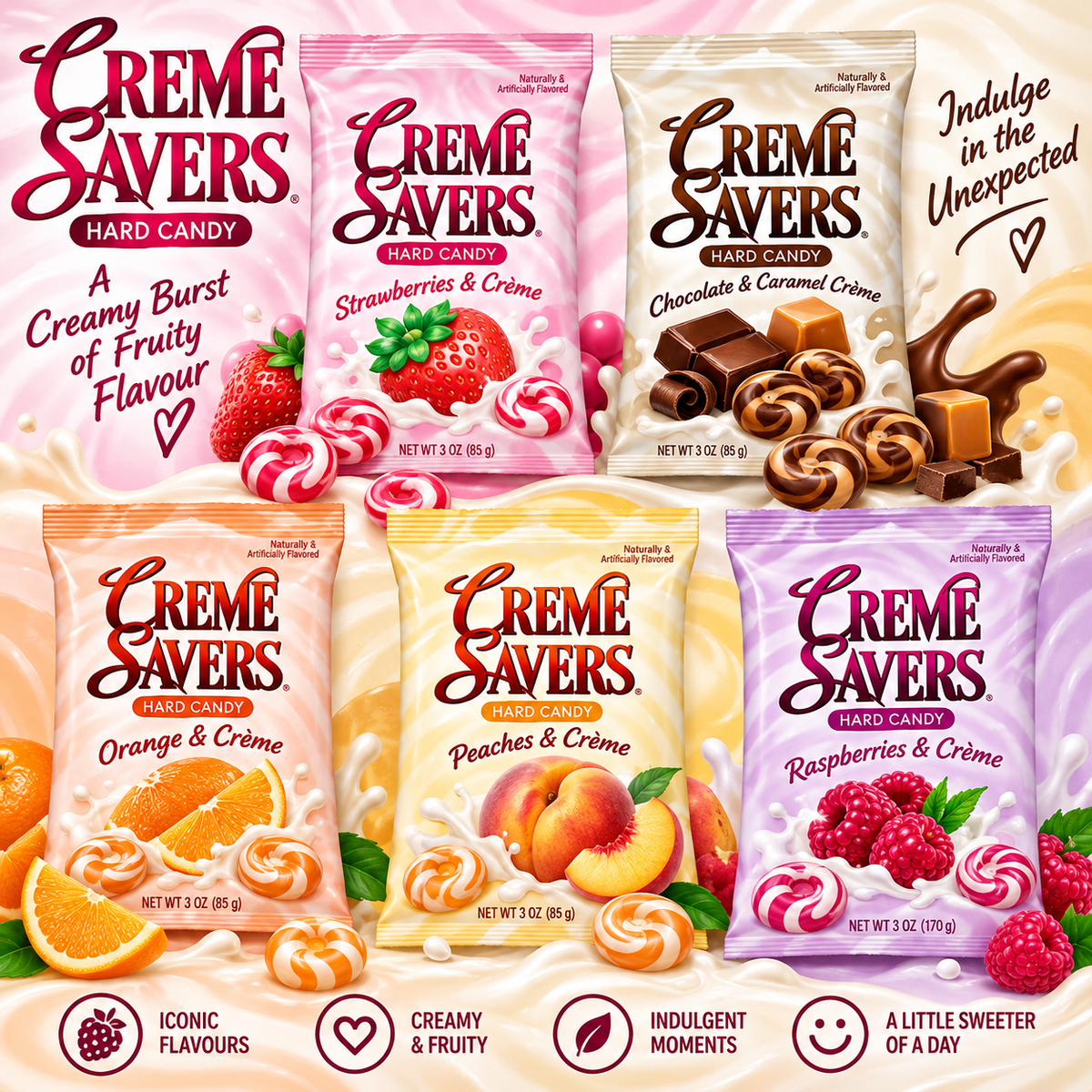 Iconic Candy Creme Savers – Three Amazing Flavours