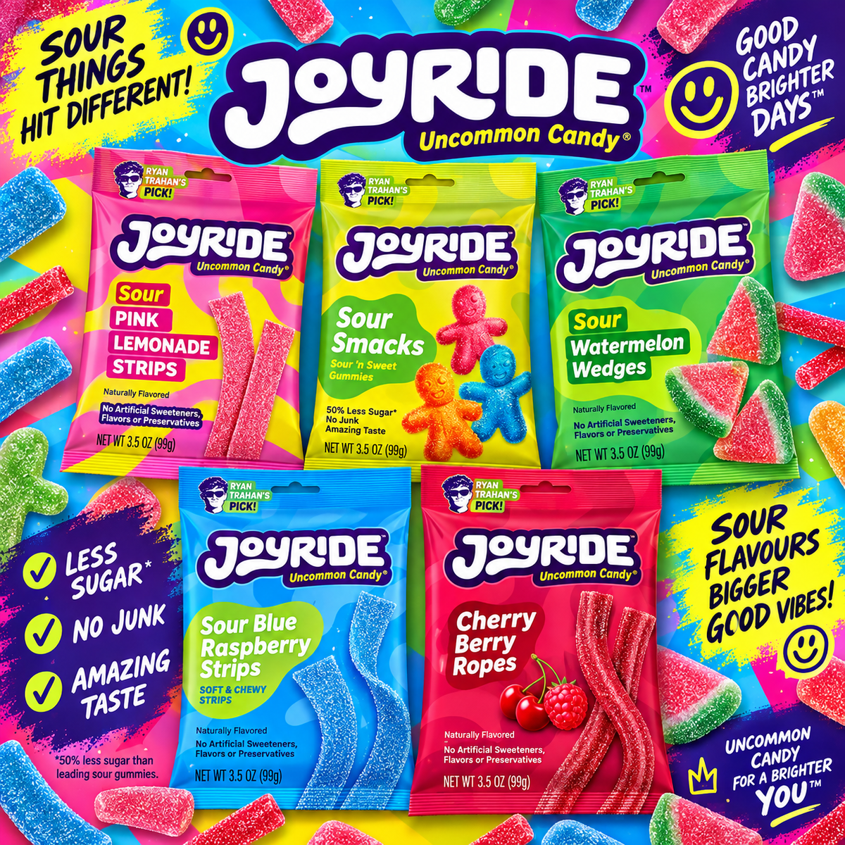 Joyride Sweets by Ryan Trahan | Plant-Based Low Sugar Range UK