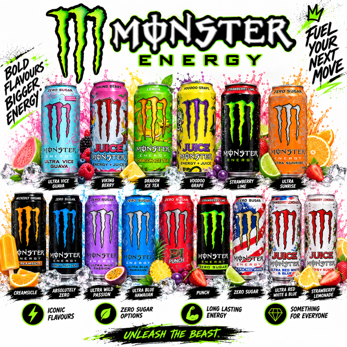 International Monster Energy Drink Range! 473ml Imports!