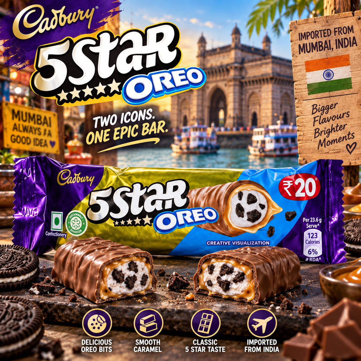 Cadbury 5 Star Oreo Chocolate Bar – Mumbai India Import 🇮🇳